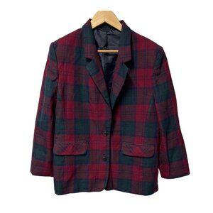 Peter James Vintage Long Sleeve 2 Button Plaid Blazer Womens Size 14